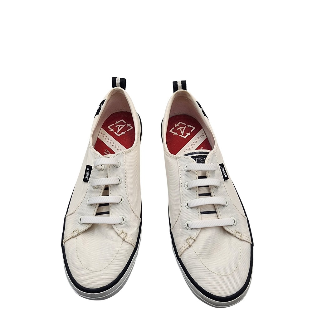 Sperry Crest Vibe Bionic Womens Cream Black Recycled Slip On Sneakers STS84567 7
